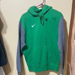 Nike Men's Green and Gray Pullover Hoodie